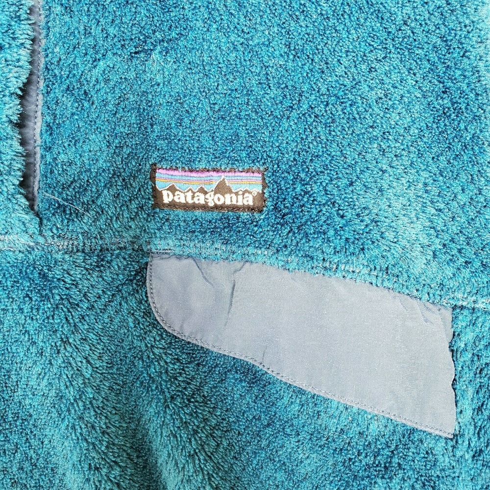 Patagonia Re-Tool Snap T Pullover Fleece L Blue Pockets Stand Collar Skiing - Picture 6 of 9